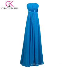 GK Stock Strapless Bridesmaid Party vestido de noiva Chiffon Long CL3458